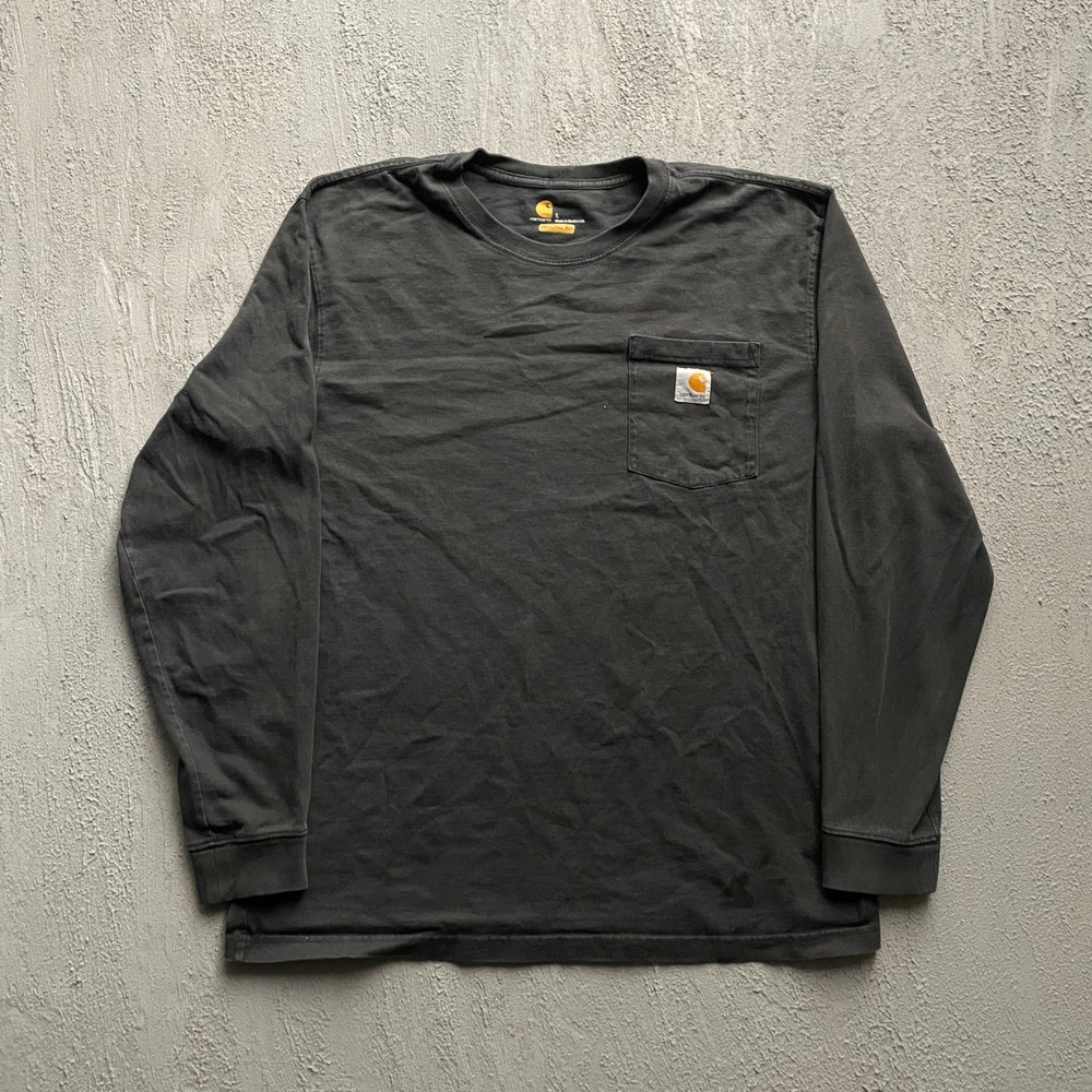 Carhartt Pocket Long Sleeve T-Shirt Mens Large Black 2000s